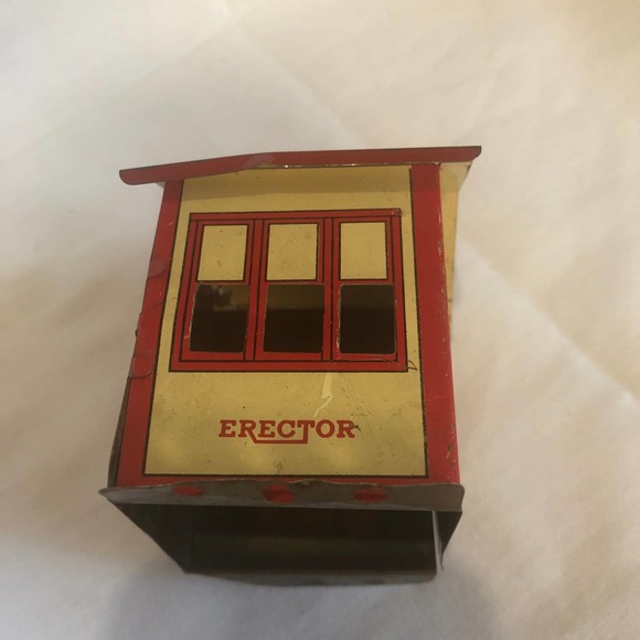Gilbert Erector Metal Tin Red House/Shed Toy Set Piece Building Part Vintage - Picture 13 of 15